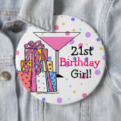 Badge Rond 15,2 Cm Grande 21ème fille d'anniversaire (En situation)