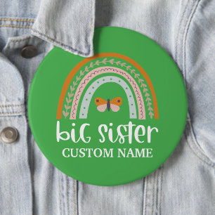 Badge Rond 15,2 Cm Grande sœur personnalisée Bohème Arc-en-ciel & Pap