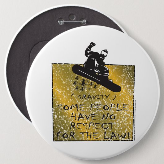 Badge Rond 15,2 Cm Gravity Snowboarder (Devant & derrière)