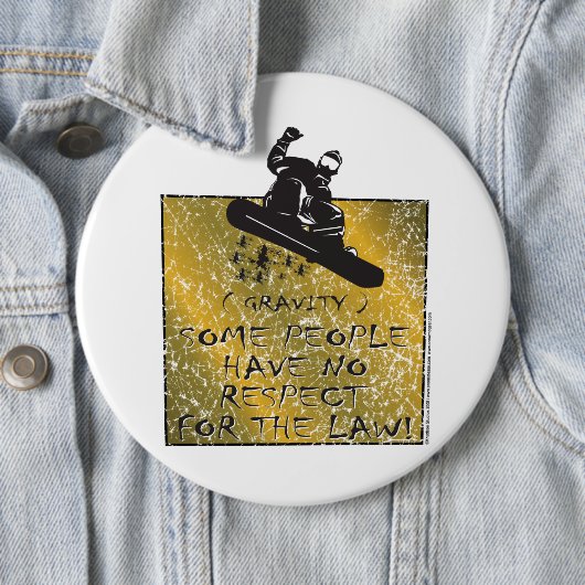 Badge Rond 15,2 Cm Gravity Snowboarder (En situation)