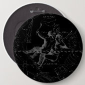 Badge Rond 15,2 Cm Gravure de carte de constellation de Gémeaux par (Devant & derrière)