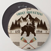 Badge Rond 15,2 Cm Great Smoky Mountains, TN ours (Devant & derrière)