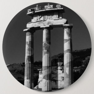 Badge Rond 15,2 Cm Grèce vintage Athènes temple Tholos Sanctuaire