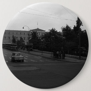 Badge Rond 15,2 Cm Grèce vintage Delphi Ancien palais Athènes 1970