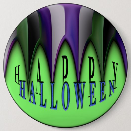 Badge Rond 15,2 Cm Green Halloween frites (Devant)