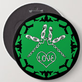 Badge Rond 15,2 Cm Green Heart Chakra "Love" Dragonfly Design (Devant & derrière)