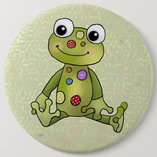 Badge Rond 15,2 Cm Grenouille avec points (Devant)