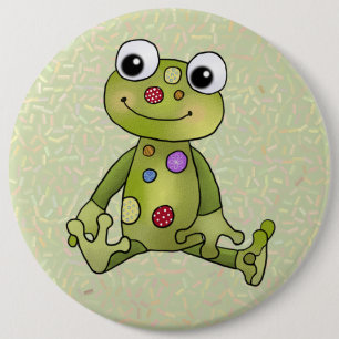Badge Rond 15,2 Cm Grenouille avec points
