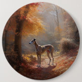 Badge Rond 15,2 Cm Greyhound à l'automne Feuilles automne Inspiration (Devant)