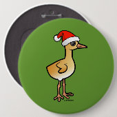 Badge Rond 15,2 Cm Grue bébé Père Noël (Devant & derrière)