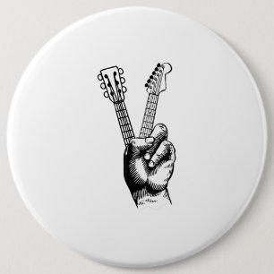 Badge Rond 15,2 Cm Guitar Lover Say Hi Guitar