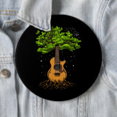 Badge Rond 15,2 Cm Guitare Acoustique (En situation)