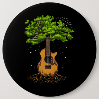 Badge Rond 15,2 Cm Guitare Acoustique