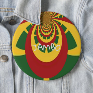 Badge Rond 15,2 Cm Hakuna Matata Jamaïque Rasta Couleurs mode