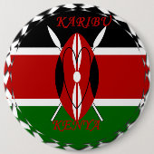 Badge Rond 15,2 Cm Hakuna matata Karaibu Kenya (Devant)
