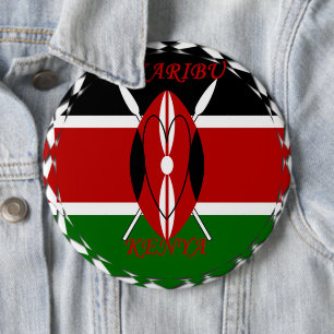 Badge Rond 15,2 Cm Hakuna matata Karaibu Kenya