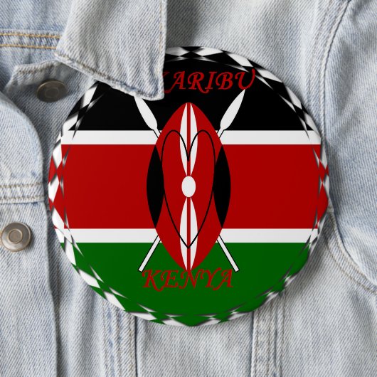 Badge Rond 15,2 Cm Hakuna matata Karaibu Kenya (En situation)