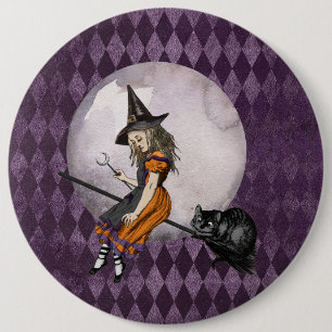 Badge Rond 15,2 Cm Halloween Alice au pays des merveilles Cheshire Ca