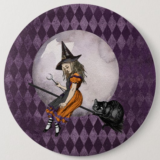 Badge Rond 15,2 Cm Halloween Alice au pays des merveilles Cheshire Ca (Devant)
