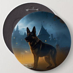 Badge Rond 15,2 Cm Halloween allemand shepherd effrayant