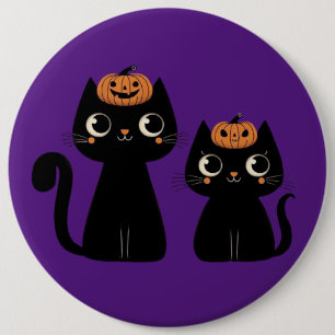 Badge Rond 15,2 Cm Halloween/Automne/Automne/citrouille/chat