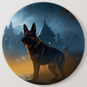 Badge Rond 15,2 Cm Halloween berger allemand effroi (Devant)