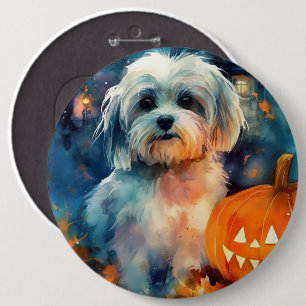 Badge Rond 15,2 Cm Halloween Havanais avec la peur Citrouille