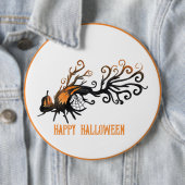 Badge Rond 15,2 Cm Halloween/octobre/automne/arbre citrouille (En situation)