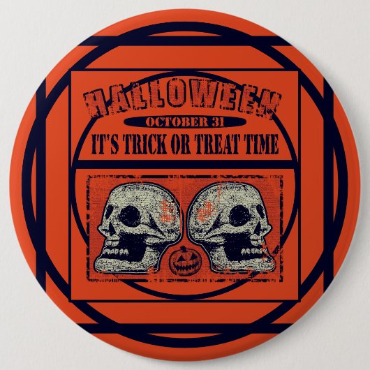 Badge Rond 15,2 Cm Halloween son temps de collation ou de traitement (Devant)