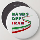 Badge Rond 15,2 Cm Hands Off Iran (Devant & derrière)