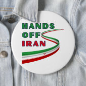 Badge Rond 15,2 Cm Hands Off Iran (En situation)