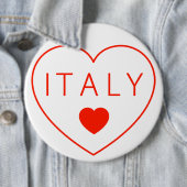 Badge Rond 15,2 Cm Happy Heart Italie (En situation)