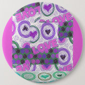 Badge Rond 15,2 Cm Happy Love craze (Devant)