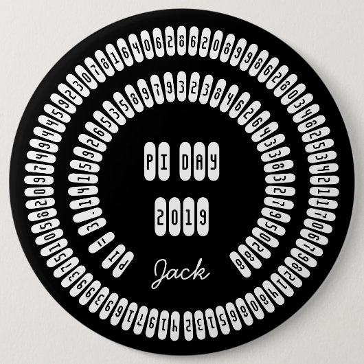 Badge Rond 15,2 Cm Happy Pi Day 2019 Chiffres mathématiques 3.14 Math (Devant)