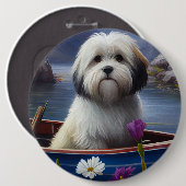 Badge Rond 15,2 Cm Havanais en pagaie : une aventure Pittoresque (Devant & derrière)