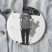 Badge Rond 15,2 Cm head radio (En situation)