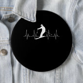 Badge Rond 15,2 Cm Heartbeat Skiing Gift For Skiers (En situation)
