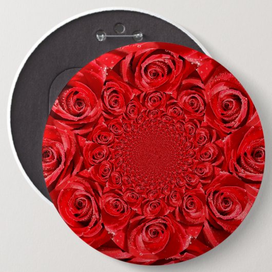 BADGE ROND 15,2 CM HEUREUSE SAINTE-VALENTIN (Devant & derrière)