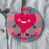 Badge Rond 15,2 Cm Heureuse Sainte-Valentin | Caractère du coeur luna (En situation)