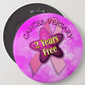 Badge Rond 15,2 Cm Heureux cancer versary (Devant & derrière)