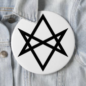 Badge Rond 15,2 Cm Hexagram unicursale de Thelemite (En situation)