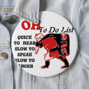 Badge Rond 15,2 Cm Ho Ho Ho ! Impression de la liste des tâches spéci