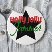 Badge Rond 15,2 Cm Holly Jolly Jammer, Roller Derby Patinage Noël (En situation)