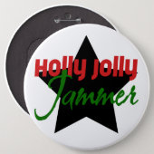 Badge Rond 15,2 Cm Holly Jolly Jammer, Roller Derby Patinage Noël (Devant & derrière)