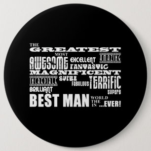 Badge Rond 15,2 Cm Hommes de Merci de mariage les meilleurs : Plus