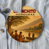Badge Rond 15,2 Cm Honduras Olanchito Retro poster (En situation)