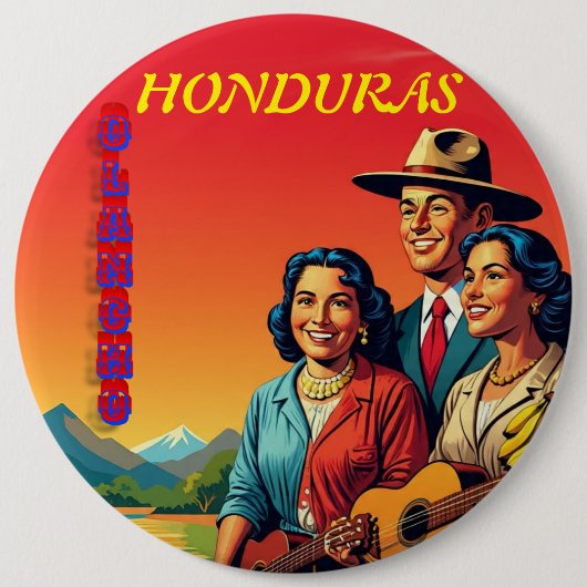 Badge Rond 15,2 Cm  Honduras OLANCHO Retro poster (Devant)