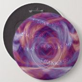 Badge Rond 15,2 Cm Ho'oponopono Purple Smoke (Devant & derrière)