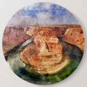 Badge Rond 15,2 Cm Horseshoe Bend in Grand Canyon aquarelle (Devant)