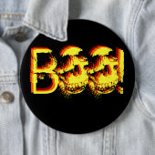 Badge Rond 15,2 Cm HUEZ ! Bouton (En situation)